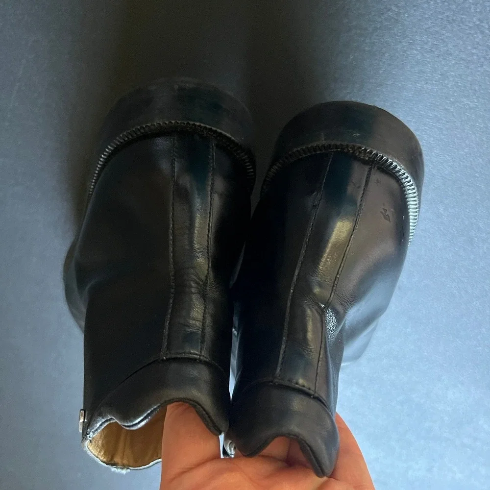 Moreschi Men 6.5 Leather Side Zip Ankle Boots Made in Italy Old Money Minimalist
